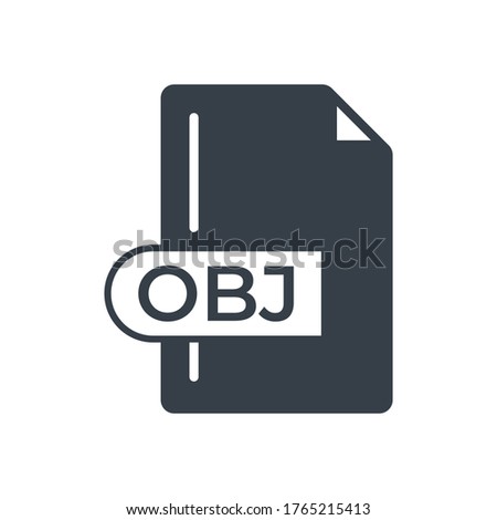 OBJ File Format Icon. OBJ extension filled icon.