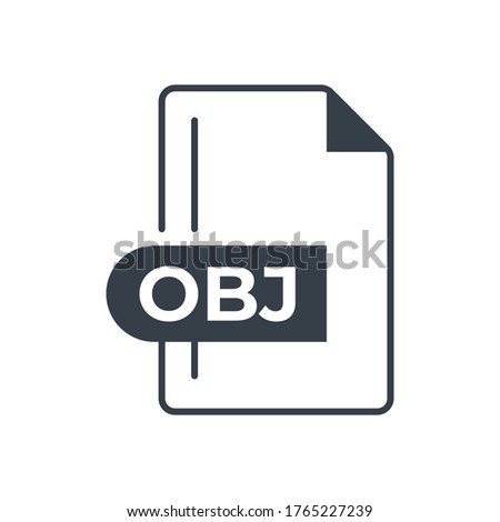 OBJ File Format Icon. OBJ extension filled icon.