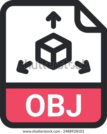 OBJ file icon vector. symbol, sign