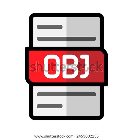 Obj file type flat icons. document files format graphic design outline icon