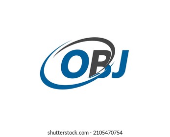 OBJ letter creative modern elegant swoosh logo design