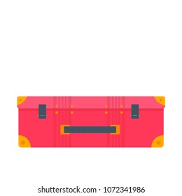 Object of baggage, luggage, suitcase isolated on white background. Flat style vector illustration. Set of tourism and traveling icons with voyage packing and handbag.