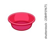 object basin plastic cartoon. bucket bowl, utensil equipment, handle single object basin plastic sign. isolated symbol vector illustration