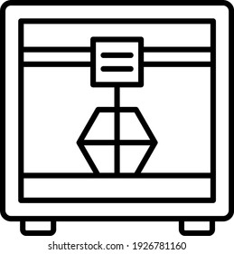 Object being made out of PLA using molten polymer deposition cocnept vector line icon design, 3D printer head Concept, additive manufacturing Symbol