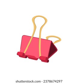 caricatura del clip del enlazador de objetos. archivo de fiador, mantener educación, signo de clip de encuadernador de objetos metálicos accesorios. ilustración vectorial de símbolo aislado