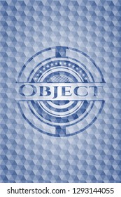 Object blue emblem with geometric pattern.