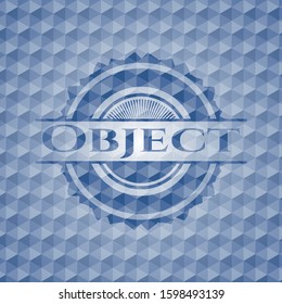 Object blue polygonal emblem. Vector Illustration. Detailed.