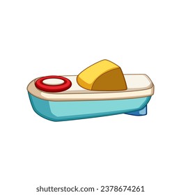 object boat toy cartoon. water transport, ocean marine, simple model object boat toy sign. isolated symbol vector illustration