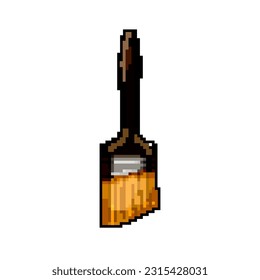 object brush paint game pixel art retro vector. bit object brush paint. old vintage illustration