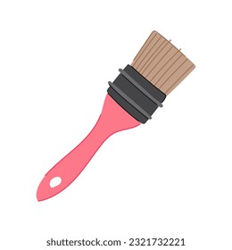 caricatura de la herramienta de pintura de pincel de objetos. rojo de madera, signo de herramienta de pincel de objeto de trabajo de acuarela. ilustración vectorial de símbolo aislado