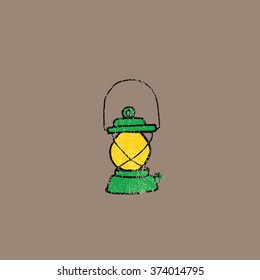 Object camping lamp cartoon drawing