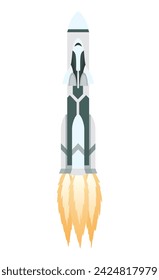 Object can fly in earth atmosphere layers. Colorful infographic icon, spaceship. Vector illustration