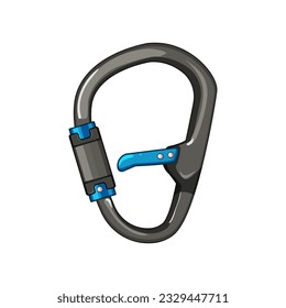 object carabiner clip cartoon. safety security, tool clasp, extreme mountaineering object carabiner clip sign. isolated symbol vector illustration