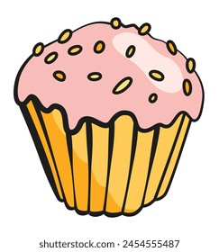 Object for cartoon sensory organ tongue icon. Human senses education concept - cake. Vector illustration isolated on white background