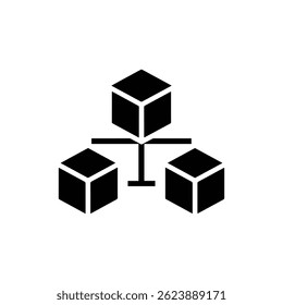 Object Collection Layer Icon Multiple Cubes Black