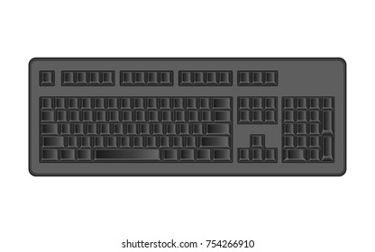 Object computer keyboard blank, vector