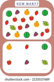 Object counting and writing exercises