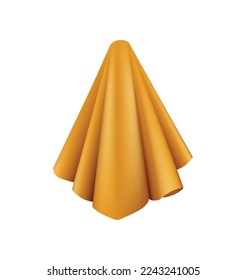 Object covered with golden silk cloth realistic vector illustration
