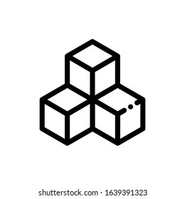 Object cubes stacked Icon. Simple Vector line icon. EPS 10