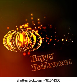 The object for design Halloween. Pumpkin on a black background. Ideal for greetings, invitations, postcard, flyer, cover.