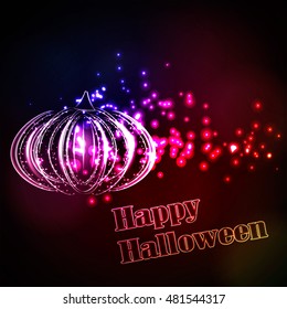 The object for design Halloween. Pumpkin on a black background. Ideal for greetings, invitations, postcard, flyer, cover.
