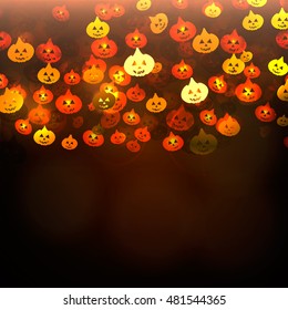 The object for design Halloween. Pumpkin on a black background. Ideal for greetings, invitations, postcard, flyer, cover.