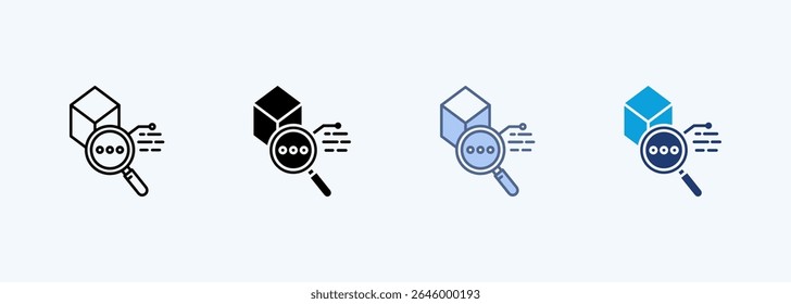 Object Detection Multiple Style Icon Vector Illustration