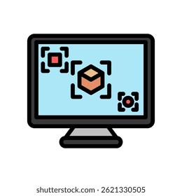 Object Detection outline color, mini illustration icon. use for modern concept, print, UI, UX kit, web and app development. Vector EPS 10, related to artificial intelligence, technology theme