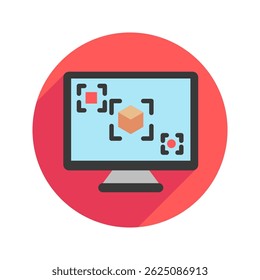 Object Detection rounded color, mini illustration icon. use for modern concept, print, UI, UX kit, web and app development. Vector EPS 10, related to artificial intelligence, technology theme