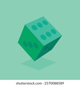 Object Dice Shadow With Theme Green