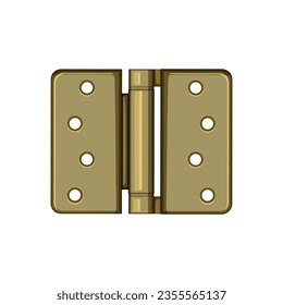 object door hinge cartoon. house silver, open construction, repair tool object door hinge sign. isolated symbol vector illustration