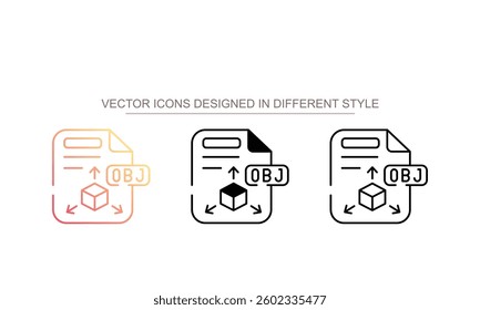 Object File Extension icon design with white background stock illustration