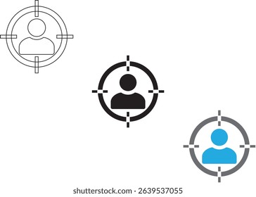 Object focus icon. Linear and silhouette style.