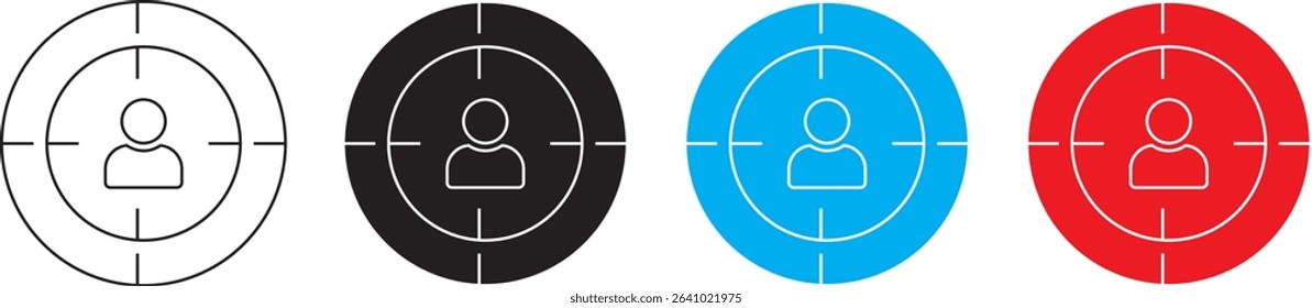 Object focus icon. Linear and silhouette style.	