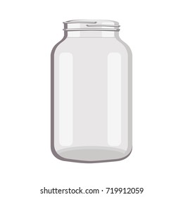 Object glass jar empty, vector