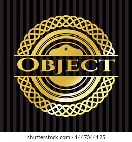 Object golden emblem. Vector Illustration. Detailed.