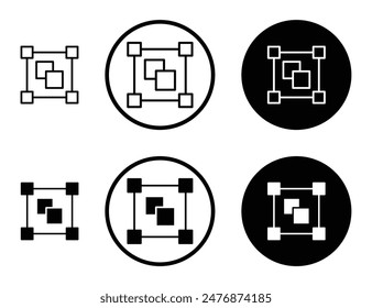 Object group black filled and outlined icon set