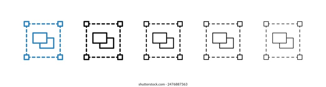 Icono de Vector blanco y negro de grupo de objetos