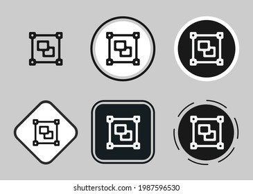object group icon set. Collection of high quality black outline logo for web site design and mobile dark mode apps. Vector illustration on a white background