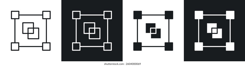 Object group icon symbol collection on white background.