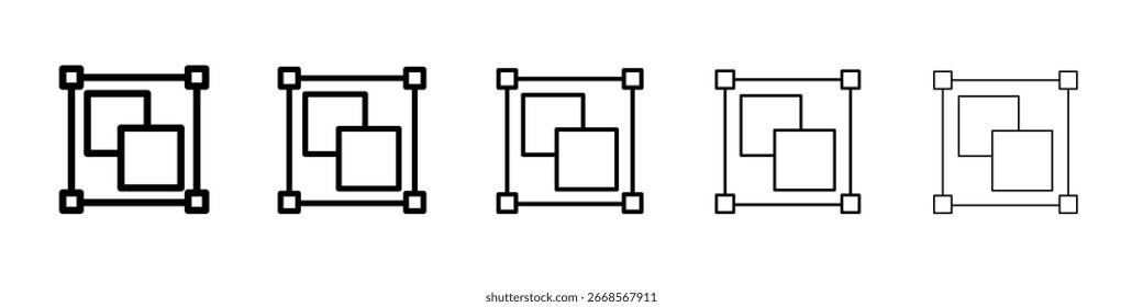 Icono de grupo de objetos Concepto de símbolo para Diseño web. icono de Vector de línea simple. ilustración de logotipo.
