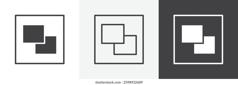 Object group icons in Thin line black color. flat simple vector symbols illustration.