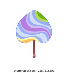 object hand fan cartoon. asia chinese, japanese paper object hand fan sign. isolated symbol vector illustration