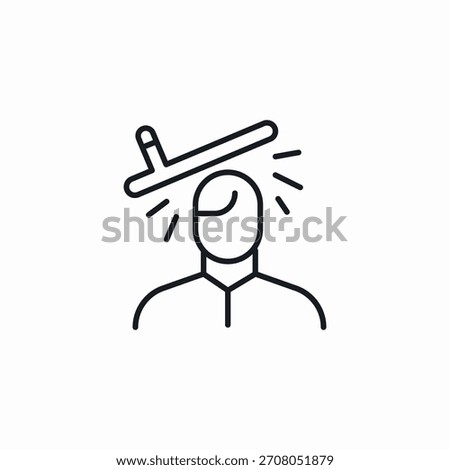object head hit icon sign vector