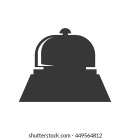 Object of Hotel concept represented by bell icon. Isolated and flat illustration 