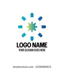 Object Icon with gradient color, Dandelion Logo, Flower, Setting Icon