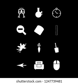 object icon set about mouse, toast, magnifier and ruler vector set