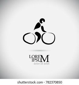 Object icon stylized cyclist. Vector