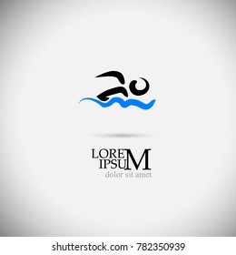 Object icon stylized swimmer. Vector