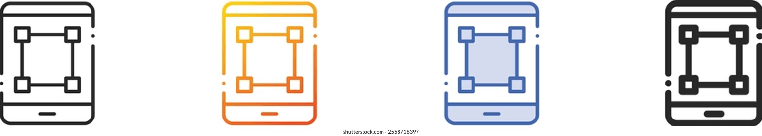 object icon.Thin Linear, Gradient, Blue Stroke and bold Style Design Isolated On White Background